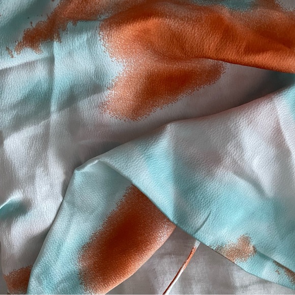 BLUE ORANGER WHITE MULTI COWL TIE CROSS BACK TANK TOP - Picture 4 of 4